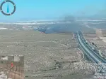 Incendio forestal en Almería próximo a la carretera.