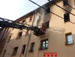 Imagen del piso incendiado en Lleida.