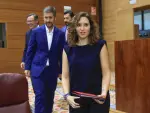 MADRID, 21/09/2023.- La presidenta de la Comunidad de Madrid, Isabel Díaz Ayuso, a su llegada a la sesión control al Gobierno en la Asamblea de Madrid, este jueves, en Madrid. EFE/ Zipi