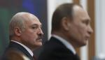 El presidente bielorruso, Alexander Lukashenko, y su homólogo ruso, Vladimir Putin, en una sesión del Consejo de Estado Supremo del Estado de la Unión Rusia-Bielorrusia en Minsk, Bielorrusia, en 2016.