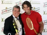 Manolo Santana y Rafa Nadal en un acto de la fundación del tenista.