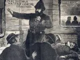 Recorte de prensa de 1888 sobre el caso de &quot;Jack the Ripper&quot;.