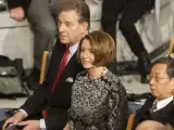 La presidenta de la Cámara de Representantes estadounidense, Nancy Pelosi y su marido Paul asisten a la ceremonia de entrega del Nobel de la Paz.