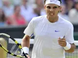 Rafa Nadal celebra un punto ante Andy Murray.