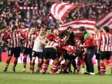 El Athletic celebra el pase a la final de Copa.