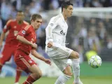 Cristiano Ronaldo y Lahm en el Real Madrid - Bayern.