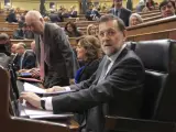 Mariano Rajoy, En Su Esca&ntilde;o Del Banco Azul Del Hemiciclo