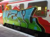 Uno de los grafitis realizados en un tren