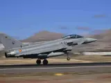 Un caza Eurofighter durante un ejercicio