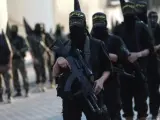 Marcha de los militantes de la Yihad Islámica en Gaza