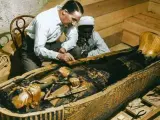 Imágenes coloreadas del descubrimiento de la tumba del faraón Tutankamón.