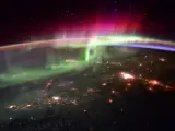 Imagen de una aurora boreal desde la Estación Espacial Internacional.
