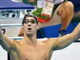 Michael Phelps celebra su oro en los 200 mariposa de los Juegos de R&iacute;o.