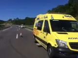 Tráfico detecta a conductor ambulancia que dio positivo en drogas en Ourense.