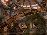 El tiranosaurio en la escena final de 'Jurassic Park'.