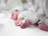 Imagen de un recién nacido en un hospital.