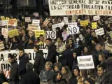 Un momento de la manifestación de estudiantes en Madrid convocada en toda España por el Sindicato de Estudiantes, en una imagen de archivo.