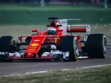 Sebastian Vettel, a los mandos del Ferrari 2017.