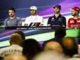 Alonso, Hamilton, Ricciardo y Vettel en rueda de prensa
