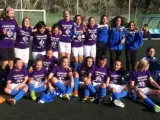 Las jugadoras del AEM de Lleida celebran una victoria de su equipo.