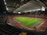 El Millennium Stadium de Cardiff, techado.