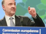 El comisario de Asuntos Econ&oacute;micos y Financieros, Pierre Moscovici, presenta en rueda de prensa las previsiones macroecon&oacute;micas de primavera.