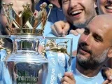 El trofeo de campeones de la Premier League logrado por el Manchester City
