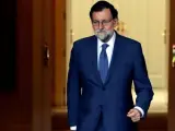 El presidente del Gobierno, Mariano Rajoy, en el Palacio de la Moncloa.