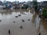 Inundaciones en la localidad de Lahore, en Pakistán.