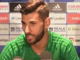 Álvaro Ratón, portero del Real Zaragoza, en rueda de prensa