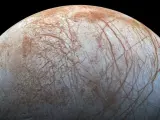 Imagen que muestra a Europa, una de las lunas de Júpiter.