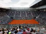 Partido de tenis en la Cája Mágica de Madrid.