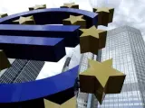 Imagen de la entrada del Banco Central Europeo (BCE) en Fráncfort (Alemania).