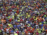 Imagen de parte de los 31.000 corredores que participaron en la Maratón de Madrid 2015.