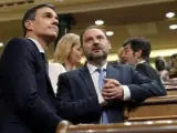 El secretario general del PSOE Pedro Sánchez y el secretario general de organización José Luis Ábalos.