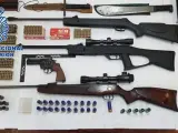 Imagen de archivo de armas incautadas por la Policía Nacional.