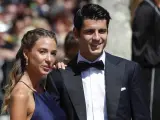 El delantero del Atlético de Madrid Álvaro Morata, con su mujer, Alice Campello.