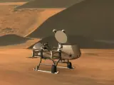 Recreación artística de 'Dragonfly', el 'helicóptero' desarrollado para aterrizar en la luna Titán.