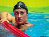 La nadadora espa&ntilde;ola Mireia Belmonte, tras disputar la serie preliminar de los 1.500 metros libres en el mundial de Gwangju (Corea del Sur).