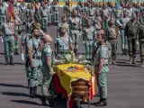 Funeral por el caballero legionario fallecido de un disparo durante unas maniobras en Alicante