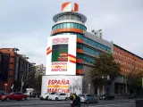 Imagen del cartel que Ciudadanos ha instalado en su sede de Madrid.