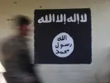 Imagen de una bandera de Estado Islámico.