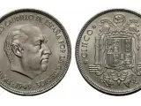 Moneda de cinco pesetas.
