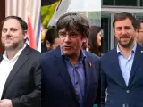 Montaje con Oriol Junqueras, Carles Puigdemont y Toni Comín