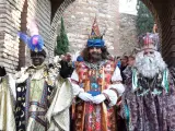 Reyes Magos de la Cabalgata de Málaga capital año 2020 bajan desde la Alcazaba
