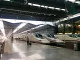 Estación de tren Málaga-María Zambrano con trenes AVE