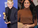 Montaje de fotos de Ellen DeGeneres y Meghan Markle.