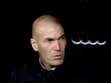 Zidane, en el banquillo del Real Madrid.