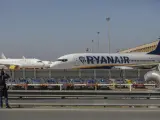 Aviones de Ryanair, en el aeropuerto de Sevilla-San Pablo.