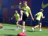 Frenkie de Jong, durante un entrenamiento del FC Barcelona.